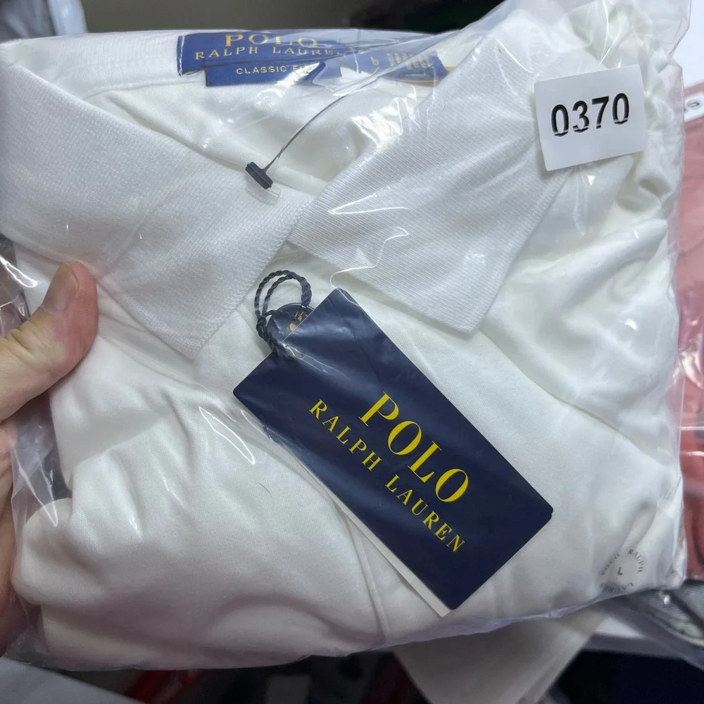 Polo Ralph Lauren Mens Classic Fit White Cotton Polo Shirt Large NWT